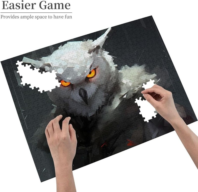 لغز بازل فايا البومة البيضاء 500 قطعة للكبار ديكور المنزل هدية حفلة عيد الميلاد 20.4 × 15 بوصة - Image 3